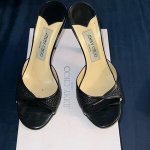 Black Jimmy Choo slide heels